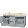 thumbnail image 2 of Wyndham WCV800072DWHIVUNSMXX 36 Inch Vanity in White with Ivory Marble Top, 2 of 7