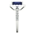 thumbnail image 3 of 3.84ct emerald cut blue sapphire 18k white gold halo Bridal Wedding Engagement Promise Anniversary Ring for Women size 9.5, 3 of 7
