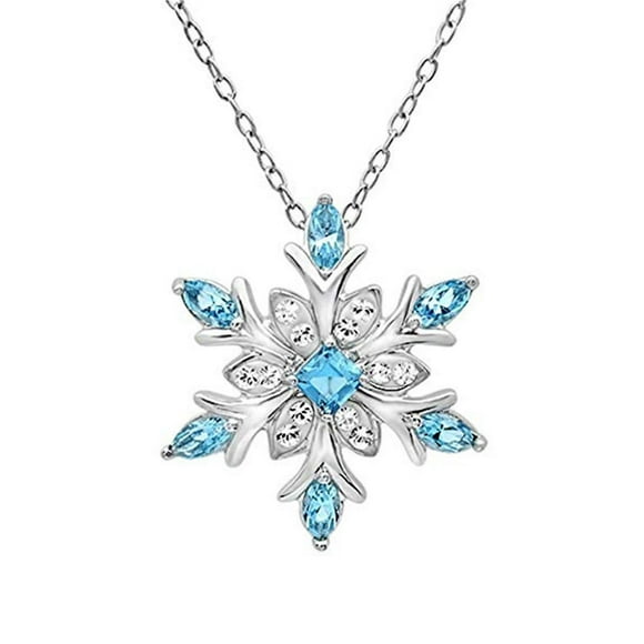 Women Girl Snowflake Necklace Christmas Jewelry Necklace