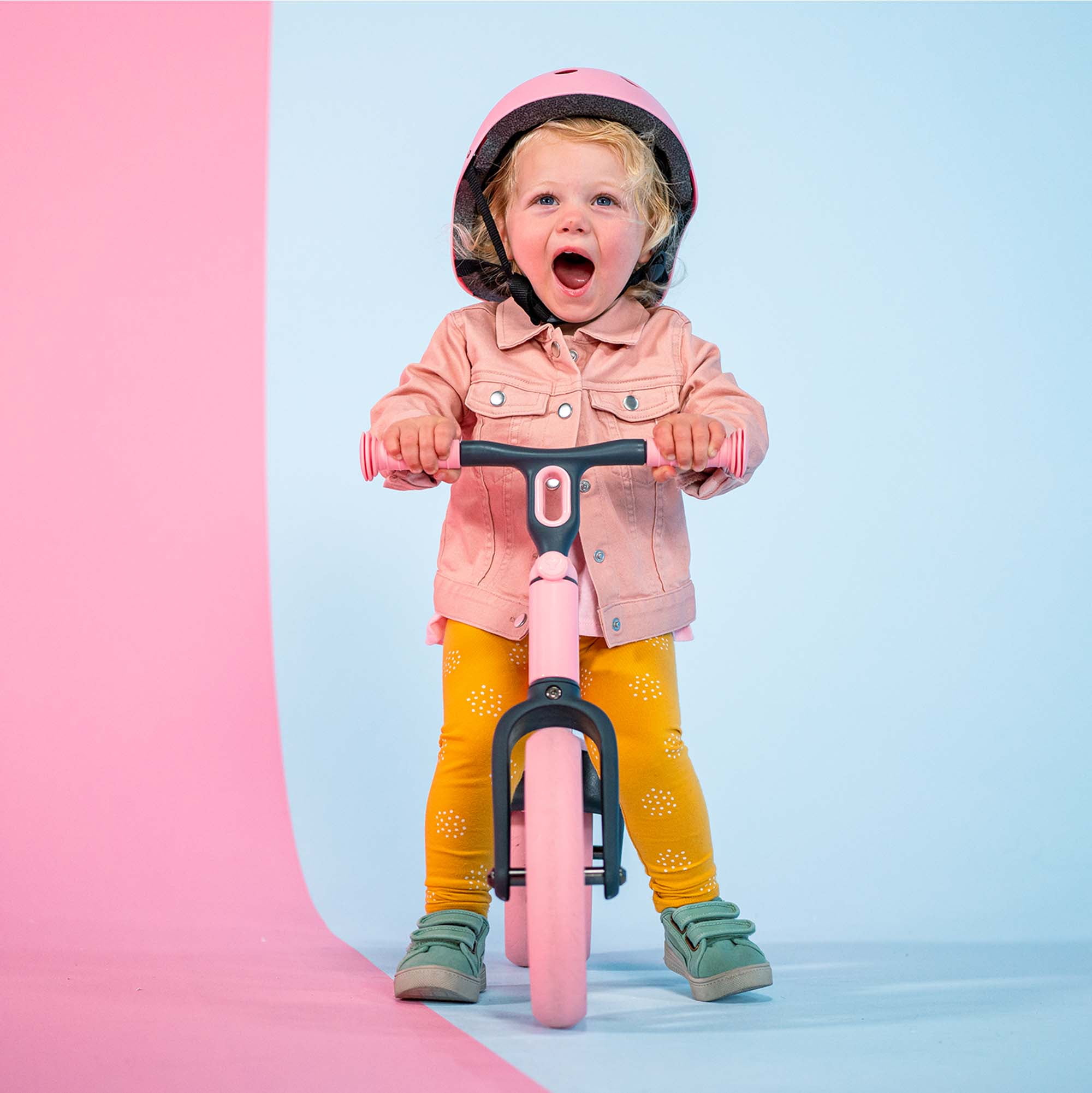 Yvolution Velo Toddler Balance Bike 9'' Wheel (Pink) Boys and Girls, 18 Months to 3 Years Old