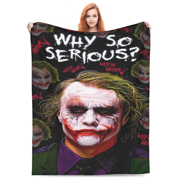 Joker Bed Blanket 3D Printed Throw Blanket Lightweight Super Soft Air Conditioning Room All Season Blanket Sofa Couch Bed Fans Cartoon Blanket 40"x30"