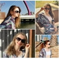 thumbnail image 4 of FEISEDY Vintage Square Polarized Sunglasses for Women 100% UV400 Outdoor Driving Fashion Sunglasses B2526, 4 of 13