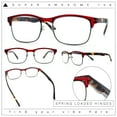 thumbnail image 2 of Classic Half Rim Contemporary Fashion Rectangle Powered Reading Glasses Burgundy Tortoise +1.5, 2 of 7