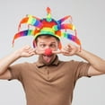 thumbnail image 3 of GOOHOCHY Sombrero de payaso divertido sombrero de payaso poligonal sombrero de Cosplay accesorio de disfraz, 3 of 8