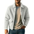 thumbnail image 3 of LWITHSZG Fleece Jacket Men Soft Comfy Warm Winter Coats Full Zip up Long Sleeve Casual Outerwear Fall Fashion Lightweight Jackets with Pockets, 3 of 8