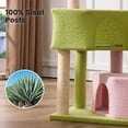 thumbnail image 4 of 41" Tall Pink&Green Cat Tree for Medium-Large Cats, Heavy Duty Cat Tower with 2.8in Posts & Washable Top Perches, Space-Saving Cat Furniture for Apartments, Easy to Assembly, 4 of 13