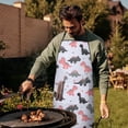 thumbnail image 4 of Cartoon Dinosaurs Flowers Pattern Apron-Garden Aprons for Women with Pockets-Cotton Linen Waterproof Kitchen Cooking Gardening Aprons Adjustable for Kitchen,Cooking,BBQ and Salon 33x27 Inch, 4 of 7