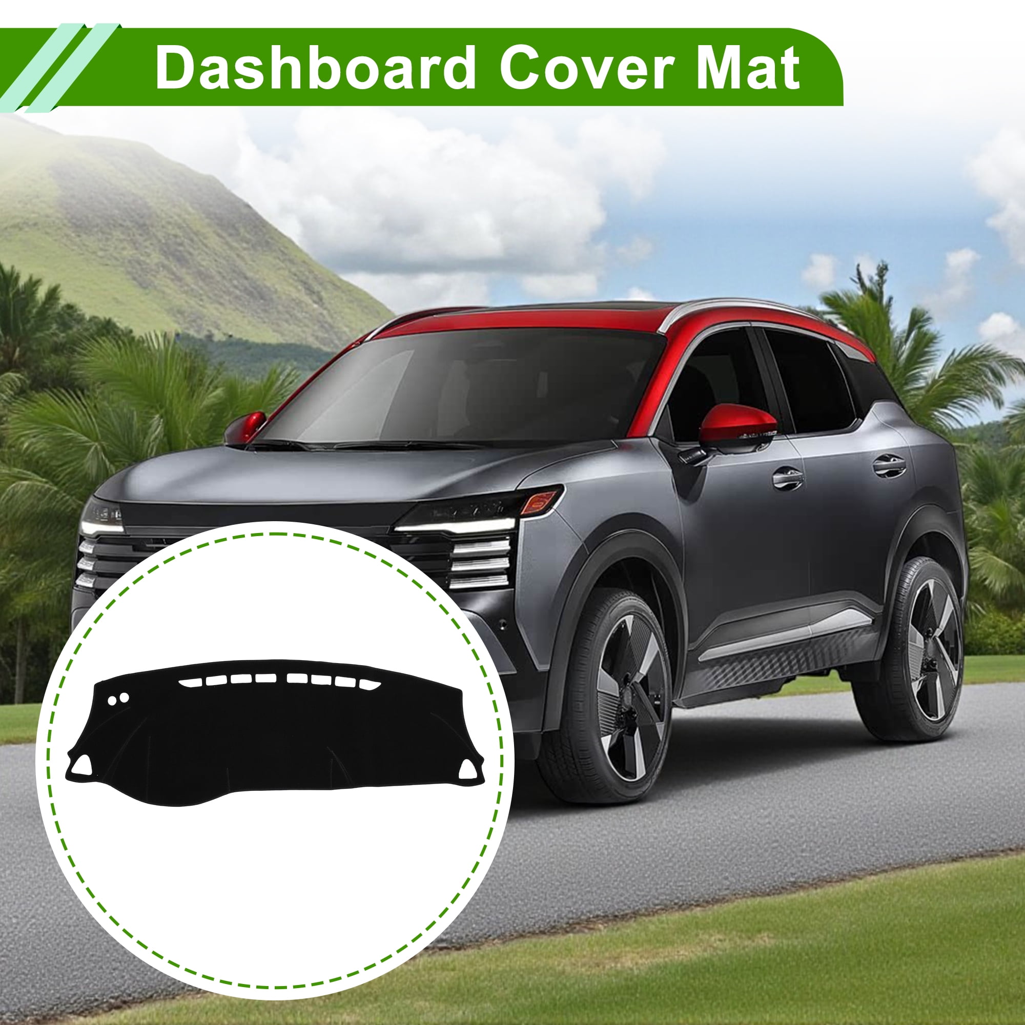 Unique Bargains Dashboard Cover for Nissan Kicks Play 2025 Dash Cover Mat Carpet Center Console Dash Cover Mat Car Interior Anti-Slip Polyester Black 1 Pc