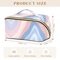 thumbnail image 4 of FORMRS Makeup Bag Travel Cosmetic Organizer for Women Fold Flat Zipper Pouch with Handle, Abstract Blue, 4 of 8