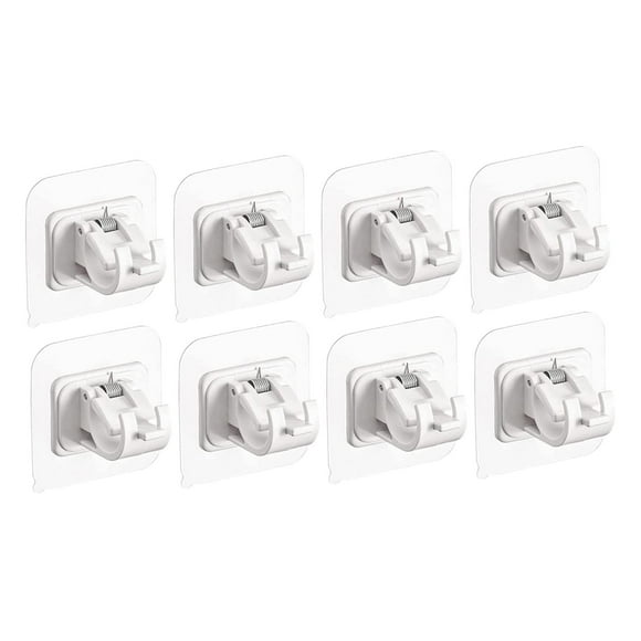 8 soportes para barra de cortina, soporte de pared para cortinas, para el hogar, baño y cocina. blanco