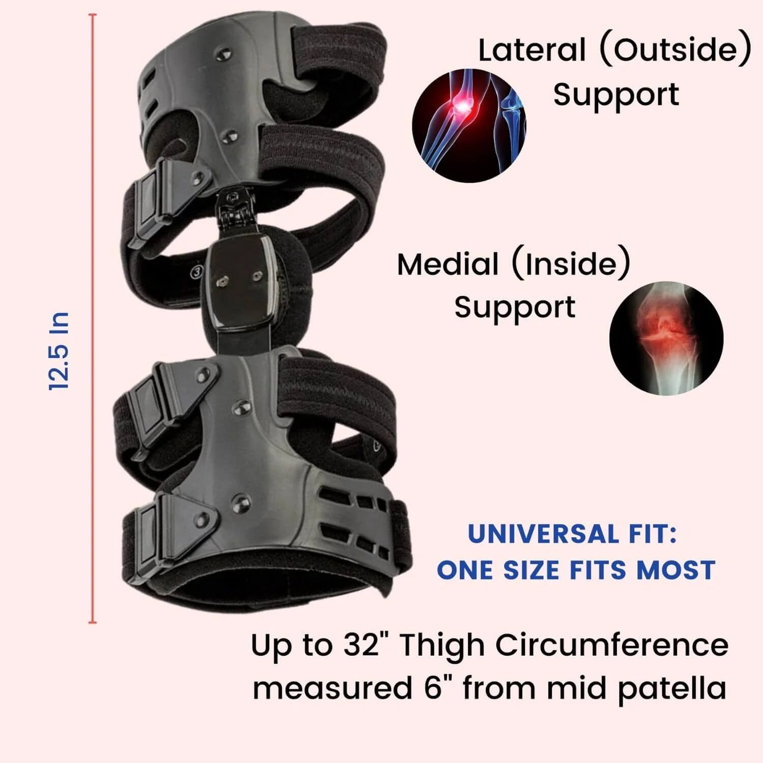 Comfyorthopedic Osteoarthritis OA Unloader Knee Brace For Cartilage Degeneration, Arthritis Knee Pain Support, Bone On Bone Knee Offloader With Built-in Adjustment key.Left