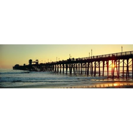 Pier Sans Pier in the ocean at sunset Oceanside San Diego County California USA Poster Print (8 x 10) ()