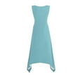thumbnail image 4 of Gspmoly Robes Décontractées pour Femmes, Robes pour Femmes Sans Manches à Col Rond avec Cordon, Robe Décontractée à Volants Évasée Courte, Robes de Soirée pour Femmes Articles en Liquidation, 4 of 8