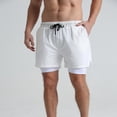 thumbnail image 2 of LYMAYTER Men's Layered Workout Shorts 2-in-1 Quick Dry Training Athletic Breathable Shorts for S-3XL, 2 of 9