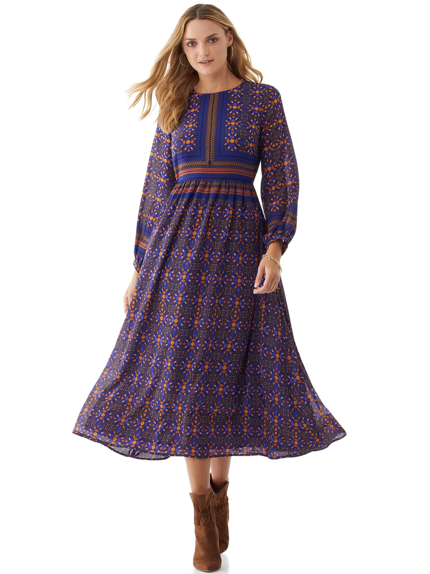 diamond tile maxi skirt