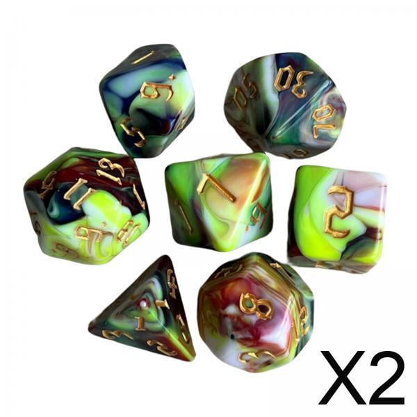 Juegos Familiares De Dados Poliédricos Pintados 2x7x Para Familias De Juegos De Cartas RPG C