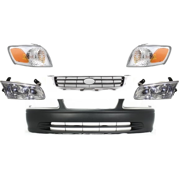 Suitable for Bumper Cover Kit For 2000-2001 Toyota Camry with Corner Light Grille and Headlight