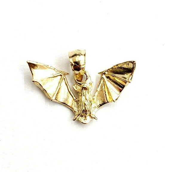 New 14k yellow gold bat full body pendant charm gift fine jewelry polished 1.8g