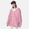 thumbnail image 3 of Kdxio Pink Donut Print Women Men Sun Protection UPF 50+ Jackets Zip Up Long Sleeve Hoodie Hiking Lightweight with Pockets, 3 of 7