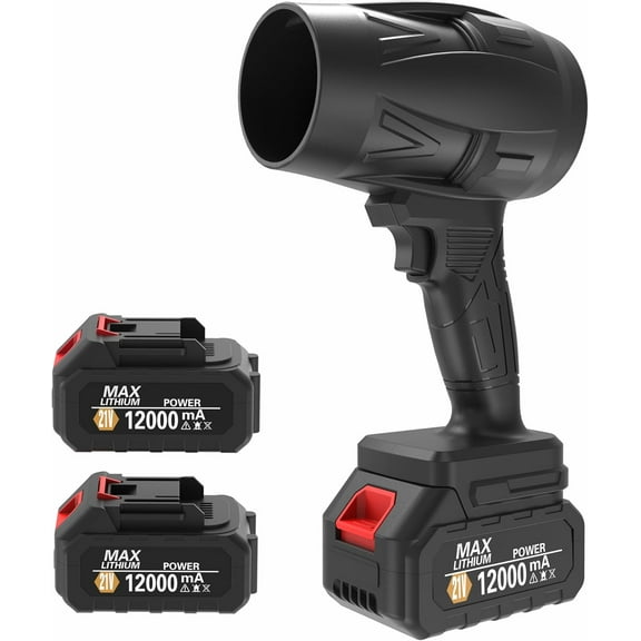 Electric Cordless Leaf Blower, Handheld Leaf Blower 2 X 12Ah Batteries and Charger Included, for Patio Cleaning, Lawn Care, Blowing Leaves and Dust