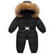 thumbnail image 3 of Monos de invierno para niña, chaqueta impermeable con capucha, mono cálido para niño niña, traje de esquí de piel sintética, traje de nieve para niño, 3 of 5