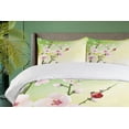 thumbnail image 4 of Ambesonne Floral Duvet Cover Sets, Blossoms Ladybugs Spring, 2-King, Green Pink, 4 of 7