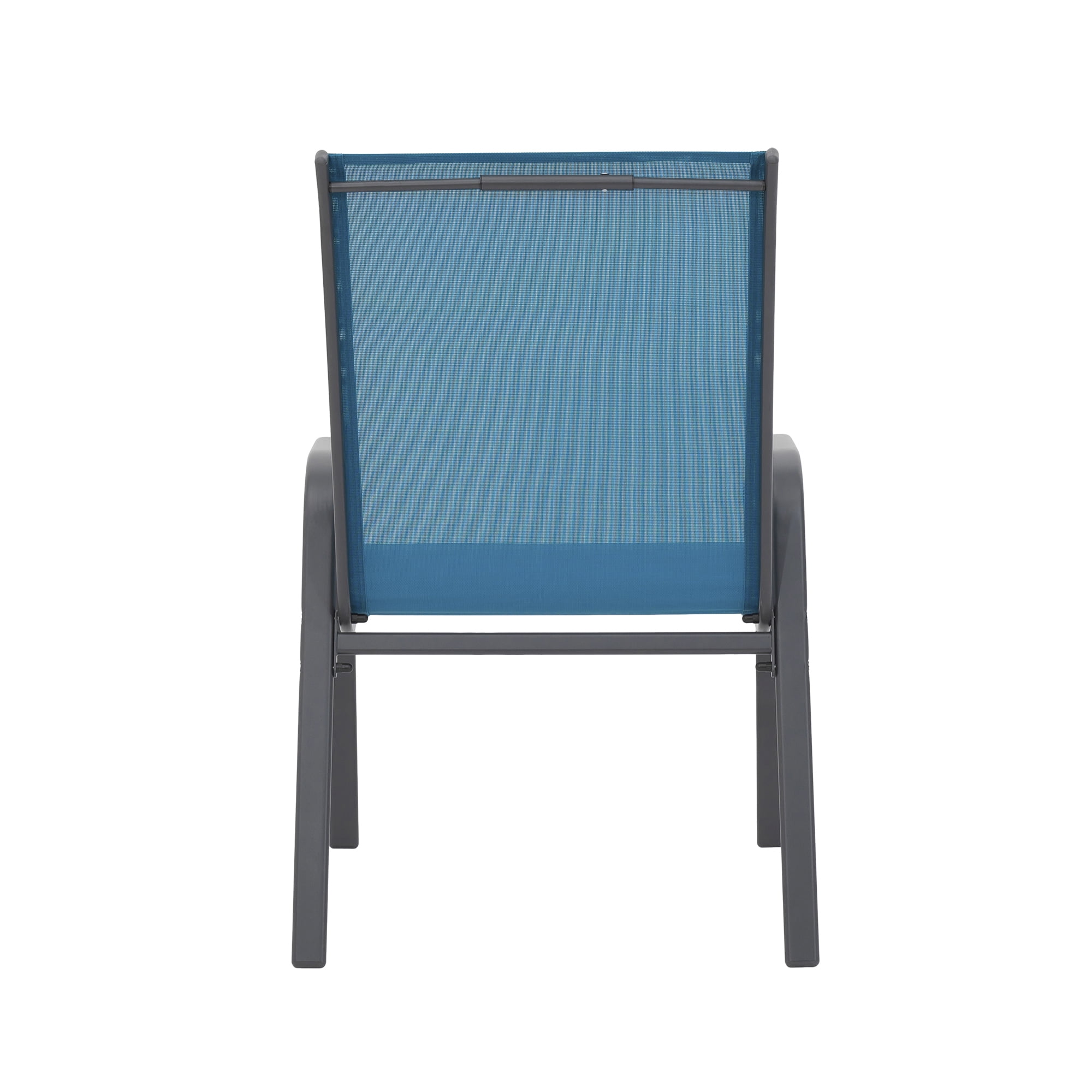 Leumius Outdoor Dining Chair Set of 6, All-Weather Patio Dining Chair with High Backrest and Metal Frame, Indoor Outdoor Chairs for Bistro, Deck, Backyard, Porch,Blue