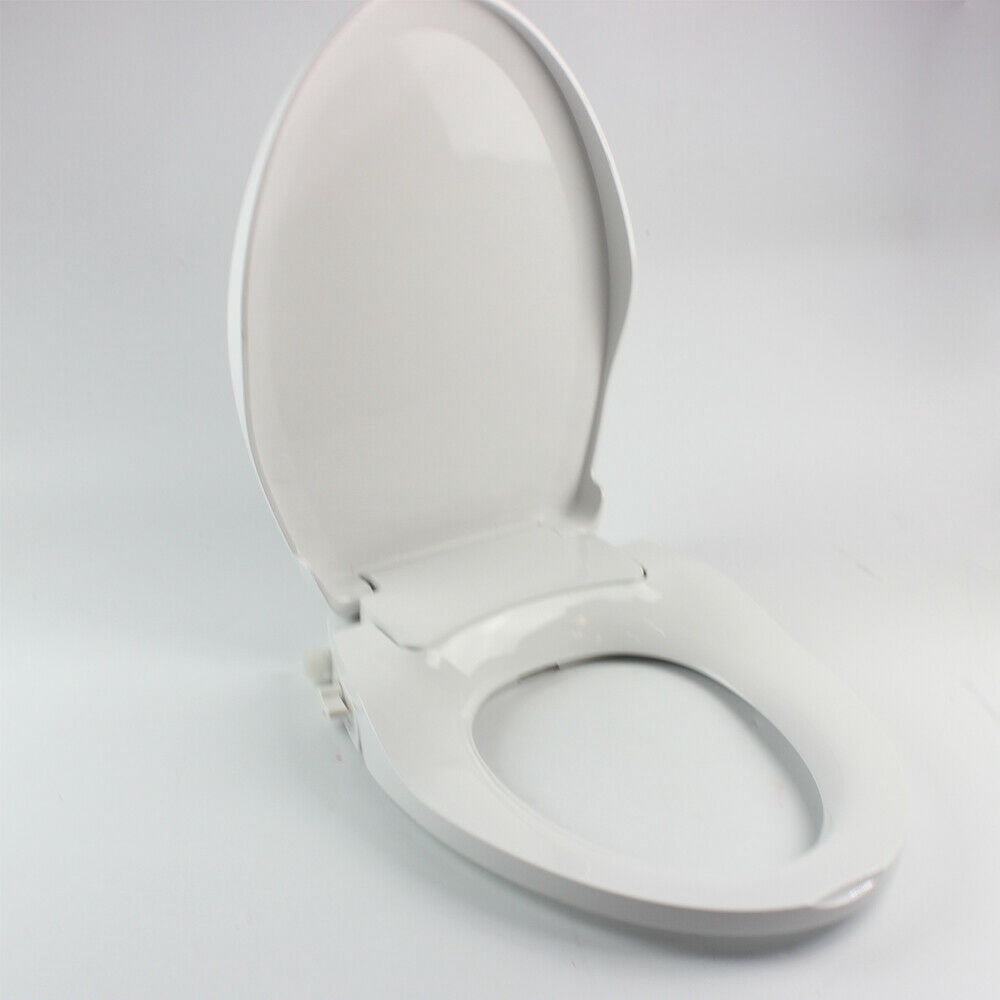 Miumaeov Non-Electric Bidet Toilet Seat Elongated Toilet Seat White Bidet Attachment for Toilet D Style
