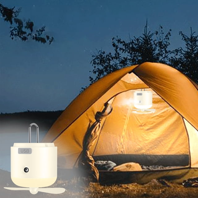 Xihbxyly Luz de Camping Multifuncional, Ventilador Recargable Por Usb y Repelente de Mosquitos, Brillo Ajustable, Iluminación Portátil para Exteriores, Camping Familiar, Tamaño Compacto.