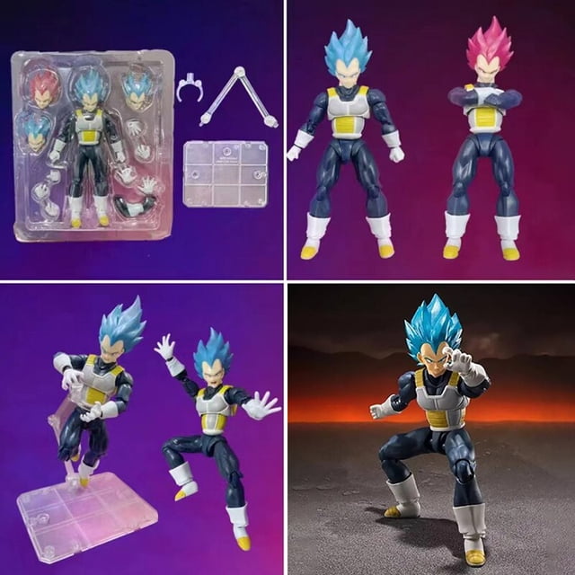 Figuras de acción de Dragon Ball, juguetes coleccionables de Anime, Majin, Vegeta, modelo móvil, Shf, Super Saiyan, God, Vegeta