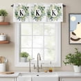 thumbnail image 2 of Letter K Valance Curtain Alphabet Green Eucalyptus Leaves Plant Simple Window Valances Rod Pocket Short Curtains Window Treatments for Kitchen Bedroom Bathroom Laundry 42" x 18", 2 of 9