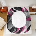thumbnail image 5 of Manfei Pink Stripes Adult Bed Sheets, Abstract Ombre King Sheets, Chic Geometric Artwork Sheet Set, Lightweight Room Decor, 4-Piece, 5 of 7