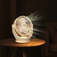 thumbnail image 3 of Desk Fan, Small Desktop Fan, Adjustable Speed Night Light Air Circulator, Portable Quiet Fan for Home Office Dorm Bedroom Kitchen, 3 of 7