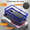thumbnail image 4 of For Samsung Galaxy S23 Ultra 5G 6.8inch Shockproof Rugged Full Body Protection Heavy Duty Dust/Drop Proof 3-Layer Cover Case​,Blue,For Galaxy S23 Ultra(5G), 4 of 7