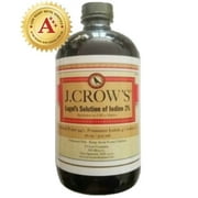 J.CROW'S Lugol's Solution of Iodine 2% 16 oz Bottle