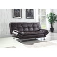 thumbnail image 2 of Dilleston Tufted Back Upholstered Sofa Bed Brown, 2 of 3