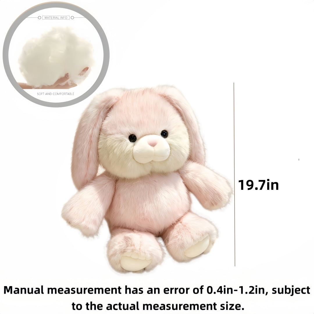 Running Rabbit Stuffed Animal,19.7'' Cute Bunny Plush Toy Pillow for Kids & Adults, Huggable Stuffed Animals Birthday Gift