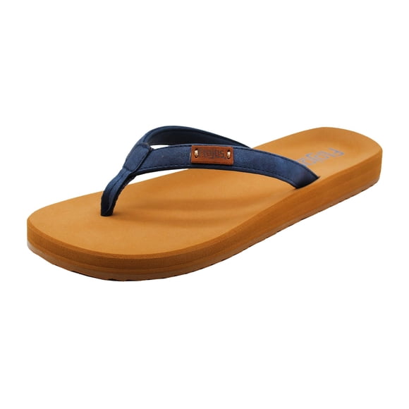 Sandalia plana Flojos Billie para mujer, vaquera/bronceada, talla 10