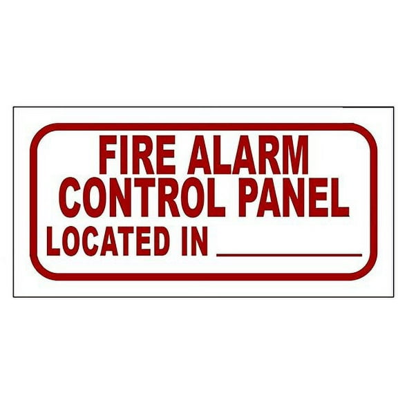 FIRE ALARM CONTROL PANEL LOCATED IN SIGN (WHITE ,ALUMINIUM 3x6)