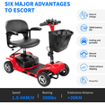thumbnail image 3 of Verpal Upgrade 4 Wheels Mobility Scooter for Seniors, Foldable Electric Powered Mobility Wheelchair for Adult, 300lbs, Red, 3 of 10