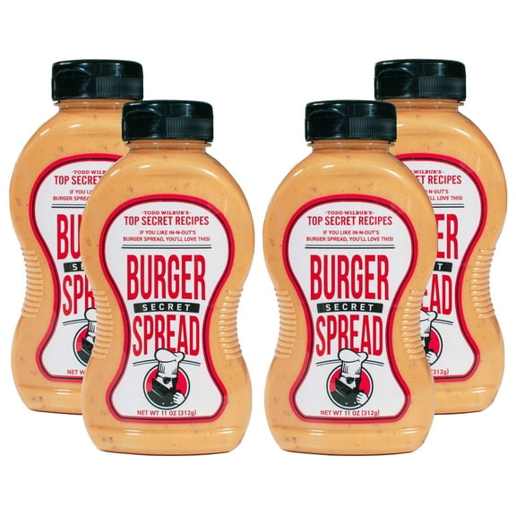 Todd Wilbur's Top Secret Burger Secret Spread (Like In-N-Out Burger Sauce) - Use on Burgers, Sandwiches, and Wraps - MSG & Gluten-Free, 11 Oz (Pack of 4)