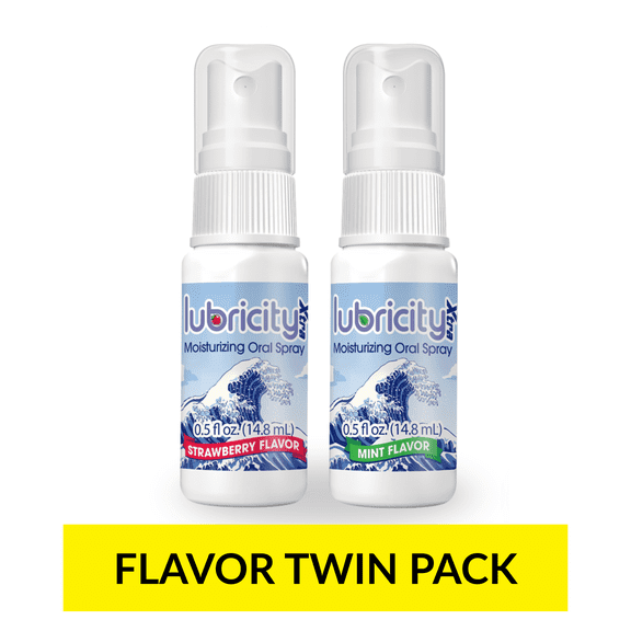 Lubricity Xtra Dry Mouth Spray, Moisturizer with Xylitol, 0.5 fl. oz., Flavor twin pack, 14-day supply