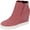 Rouge, variant on Kenneth Cole New York Womens Kam Wedge Nubuck Slip On Wedge Sneaker