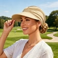 thumbnail image 4 of Homellea Women's UPF 50+ UV Protection Sun Visor Hat,Wide Brim UV Protection and Waterproof Hat, Lightweight Foldable Ponytail Beach Cap for Golf Hiking, 4 of 9