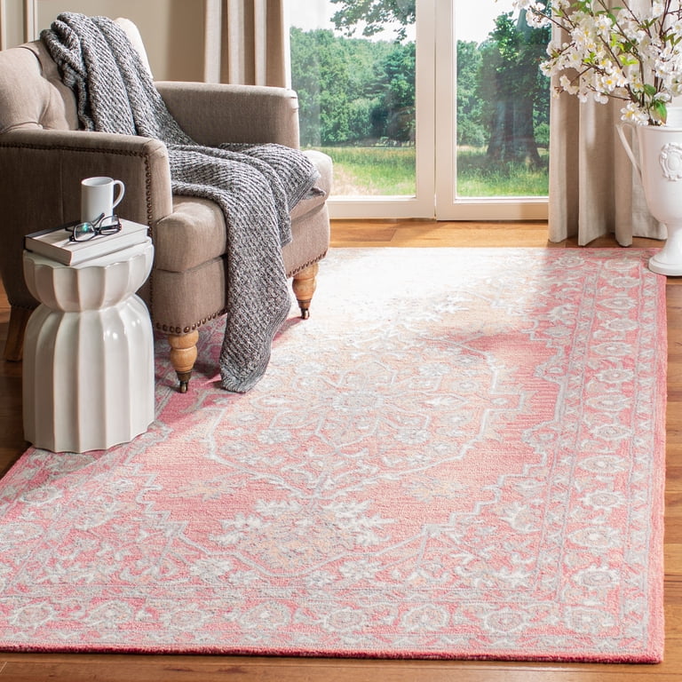 SAFAVIEH Micro-Loop Britton Oriental Area Rug, Pink/Ivory, 5' x 8