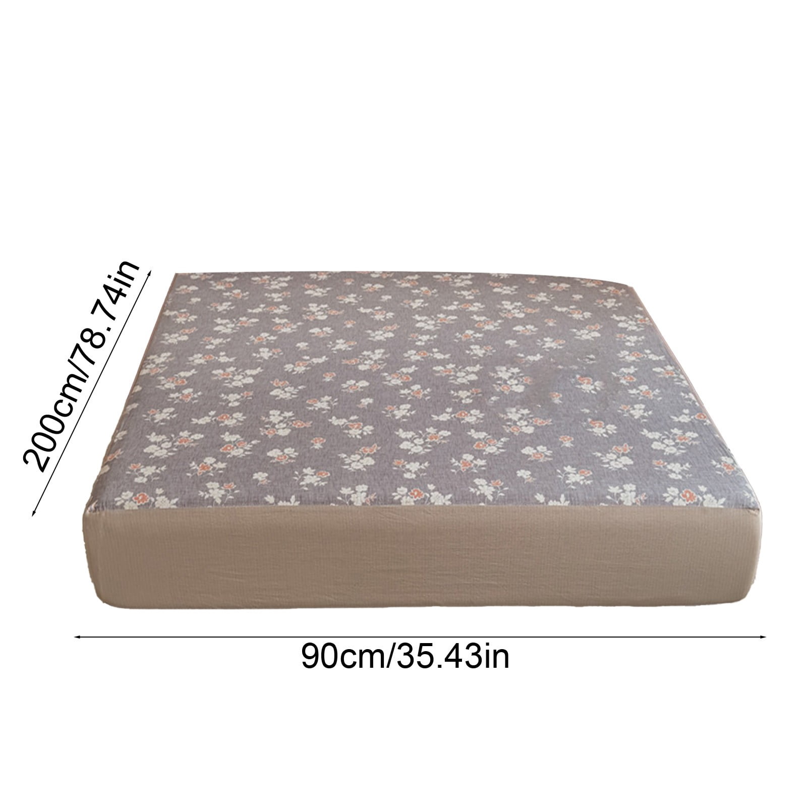Japceit 35.43x78.44 Inch Fitted Sheet, Comfortable Cool Floral Pattern Mattress Protective Cover, Easy Clean Single Bed Sheet for Home Dormitory