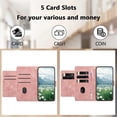 thumbnail image 3 of For Samsung Galaxy S22 Ultra 5G Case Tulip Leather Phone Cover with 5 Card Slots Wallet - Pink, 3 of 5