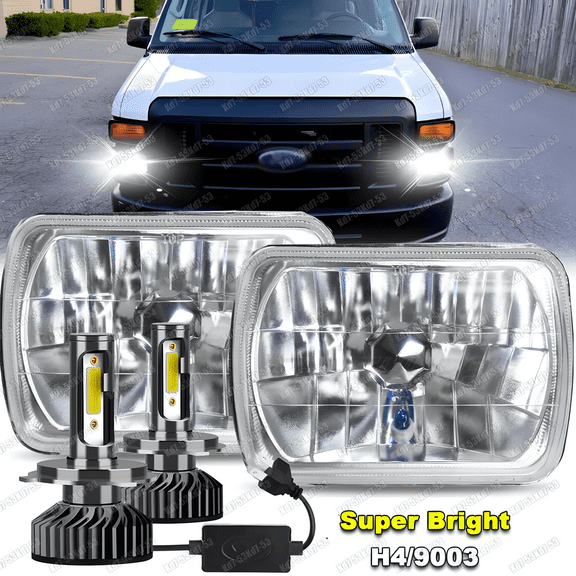 For E-150 / Econoline E-250 E-350 Super Duty Sealed 5x7 7x6 Inch LED Headlights