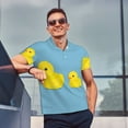 thumbnail image 4 of Fotbe Cute Ducky Camiseta Polo de Golf para Hombre con Estampado – Camisa Deportiva Transpirable con Cuello Abotonado-Small, 4 of 6