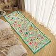 thumbnail image 3 of Wondo Anti-Skid Floral Runner Rug 2'x6' with Rubber Backing - Machine Washable Carpet Runner for Hallways, Kitchen, Bedroom, Bathroom & Laundry Room (Green), 3 of 8